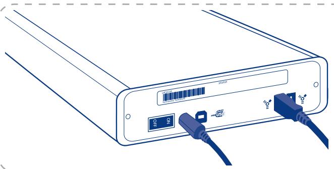 LACIE D2 BLU-RAY 8X - B. connexion via le câble d'interface firewire 400 - 2