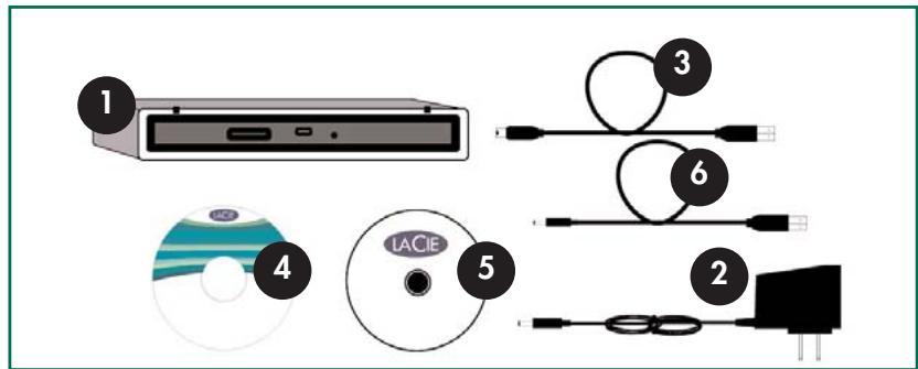 LACIE SLIM COMBO CD/DVD-ROM - Déballage de votre graveur de cd-rw lacie : - 1