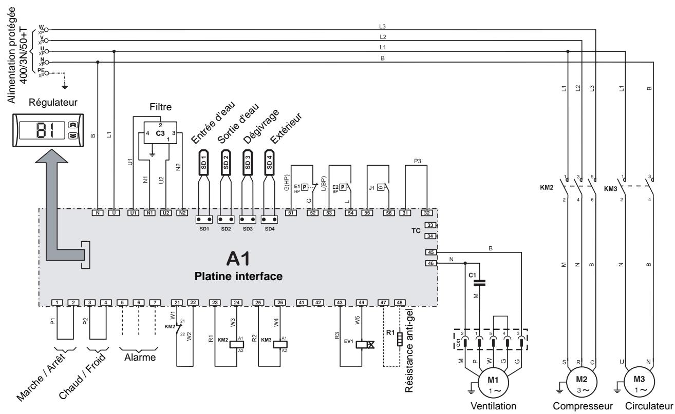 TECHNIBEL PHR 8 - SCHEMA ÉLECTRIQUE - PHR 6 / 8 - 230/1/50 - 2