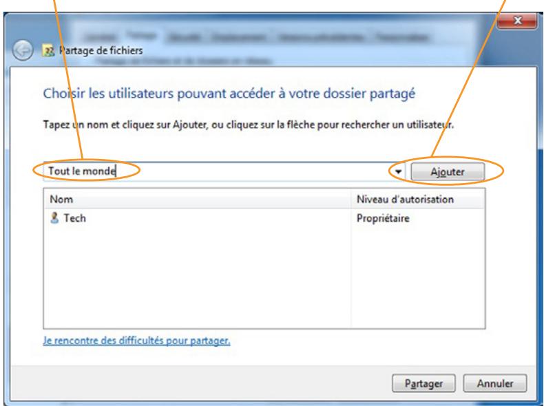 DANE-ELEC SO WORLD TV - Partage de fichiers sous windows 7 : - 3