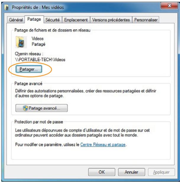 DANE-ELEC SO WORLD TV - Partage de fichiers sous windows 7 : - 2