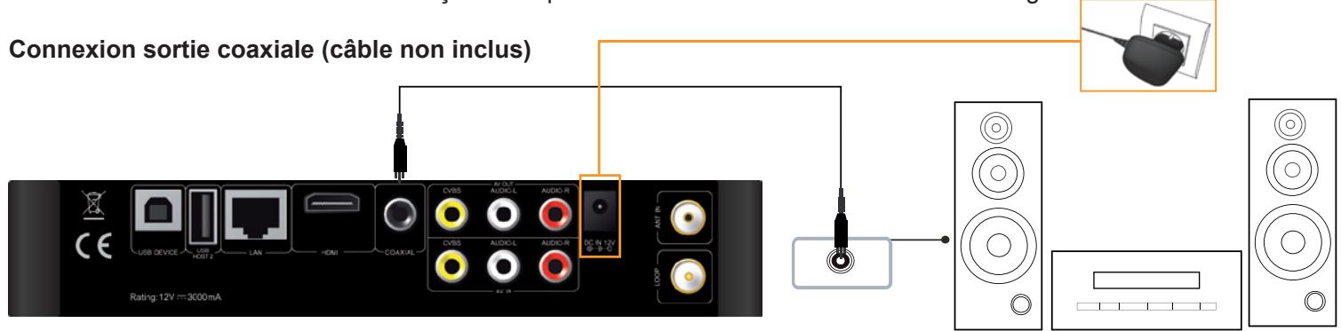 DANE-ELEC SO WORLD TV - Connexion des sorties TV audio et vidéo - 1