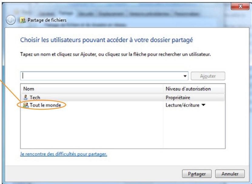 DANE-ELEC SO WORLD TV - Partage de fichiers sous windows 7 : - 4