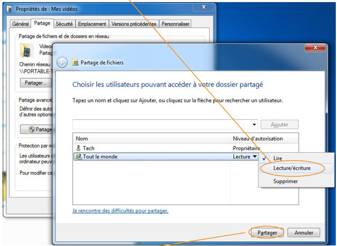 DANE-ELEC SO WORLD TV - Partage de fichiers sous windows 7 : - 5