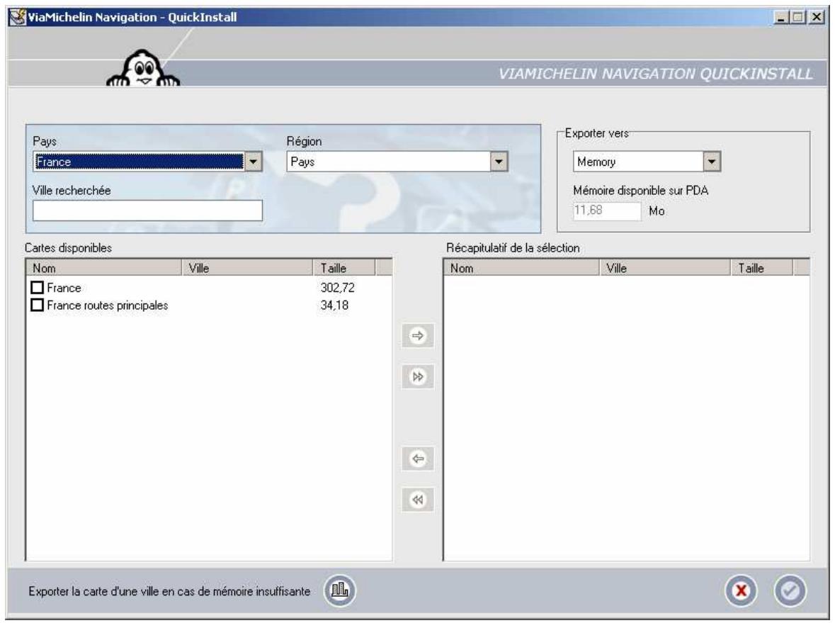 VIAMICHELIN NAVIGATION 2006 POUR PDA - Quickinstall avec un PDA de type pocket PC® - 1