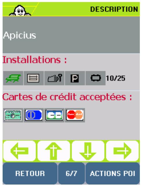 VIAMICHELIN NAVIGATION 2006 POUR PDA - Comment consulter la description d'un POI - 4