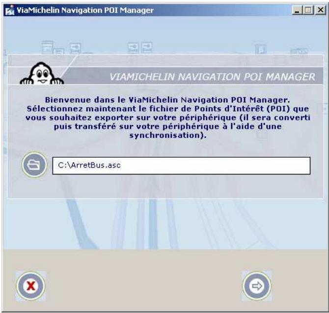 VIAMICHELIN NAVIGATION 2006 POUR PDA - Intégrer des fichiers « *. asc - 2