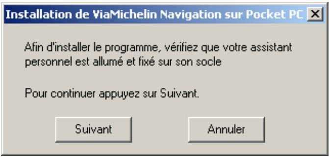 VIAMICHELIN NAVIGATION 2006 POUR PDA - Installation sur PDA de type pocket PC® - 2