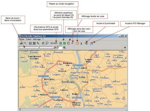 VIAMICHELIN NAVIGATION 3 POUR PDA - Options d'affichage sous mapstore - 1