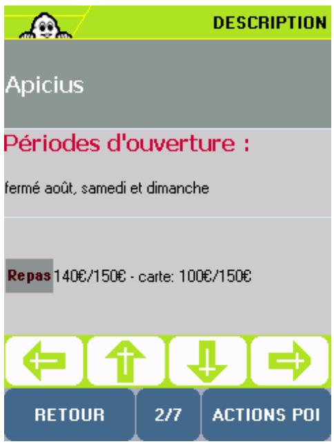 VIAMICHELIN VMN V5 - Comment consulter la description d'un POI - 2