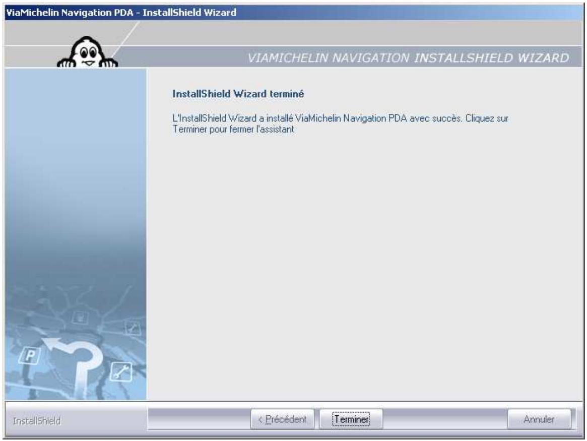 VIAMICHELIN VMN V5 - Installation sur PDA de type Pocket PC® - 11