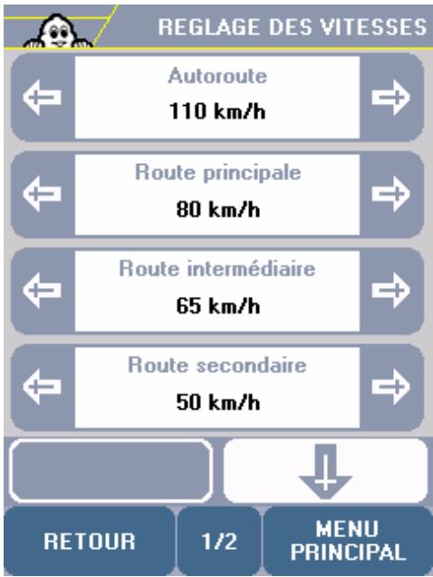 VIAMICHELIN VMN V5 - Réglage des vitesses - 1