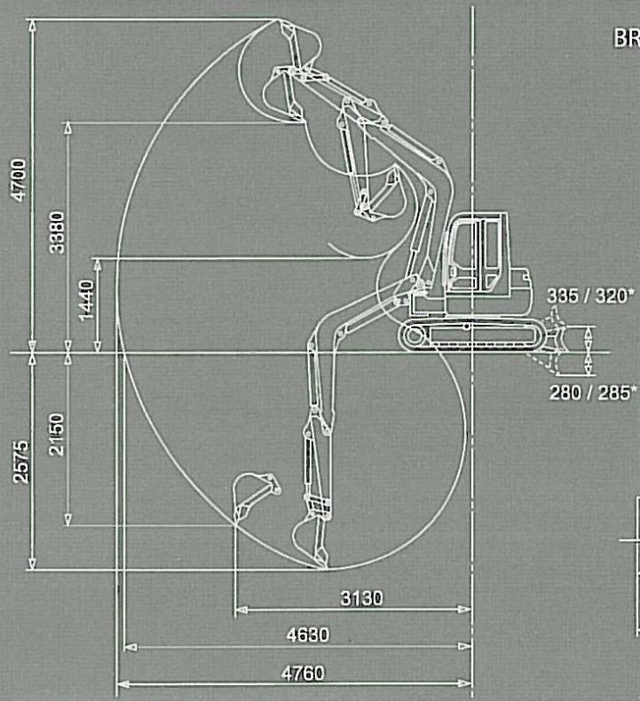 TAKEUCHI TB 128 FR - Dimensions - 1