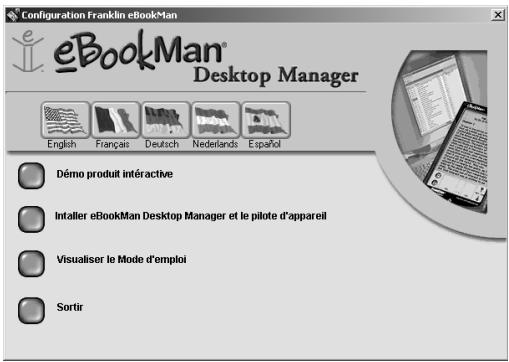 FRANKLIN EBM-901 - Pour installer le eBookMan® Desktop Manager - 1