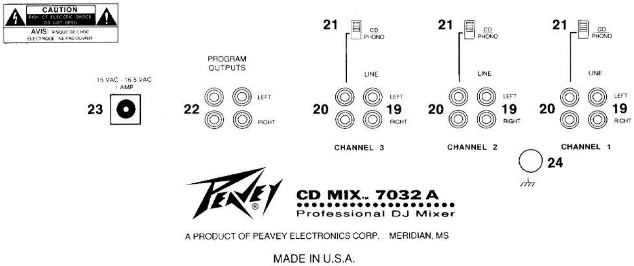 PEAVEY CD MIX 7032 A - Panneau arrière - 1