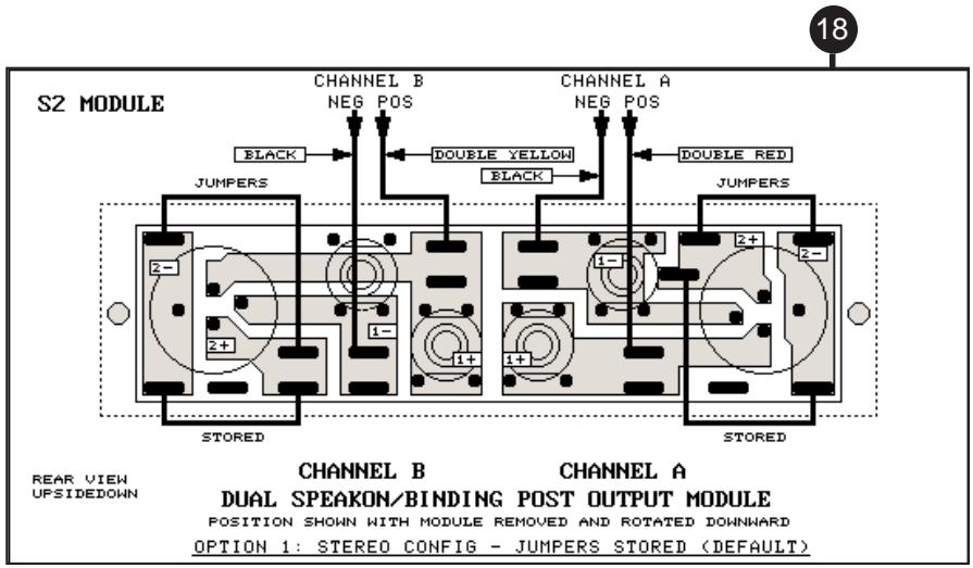 PEAVEY CS 500A - THE S2 OUTPUT MODULE REAR VIEW - STANDARD STEREO MODE 9 Option 1 (18) - 1