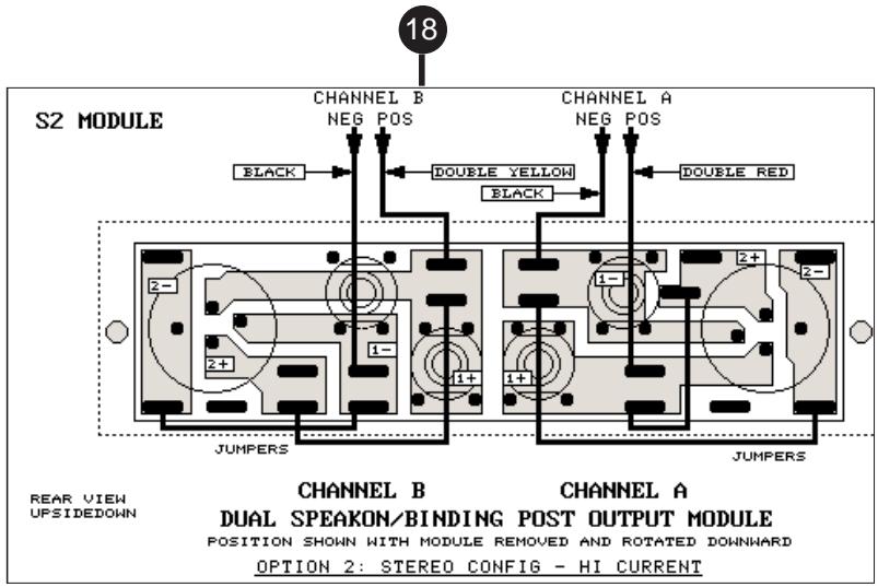 PEAVEY CS 500A - THE S2 OUTPUT MODULE REAR VIEW — HIGH CURRENT STEREO MODE Option 2 (19) - 1