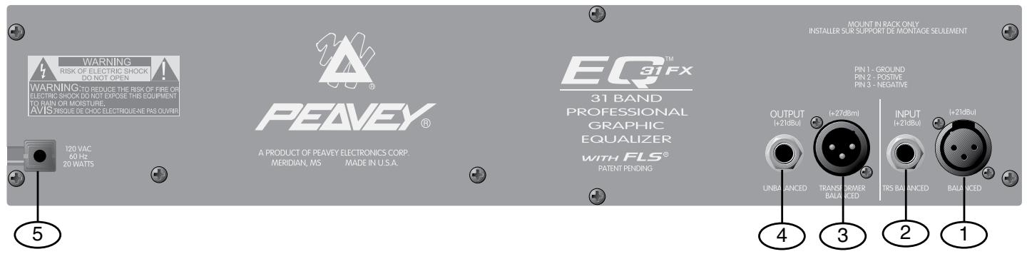 PEAVEY EQ 31FX - REAR PANEL - 1