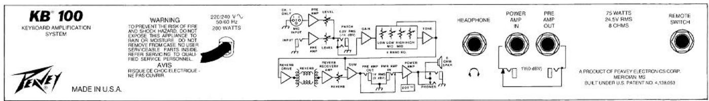 PEAVEY KB 100 - POWER SWITCH (Interrupteur d'alimentation) (14) - 1