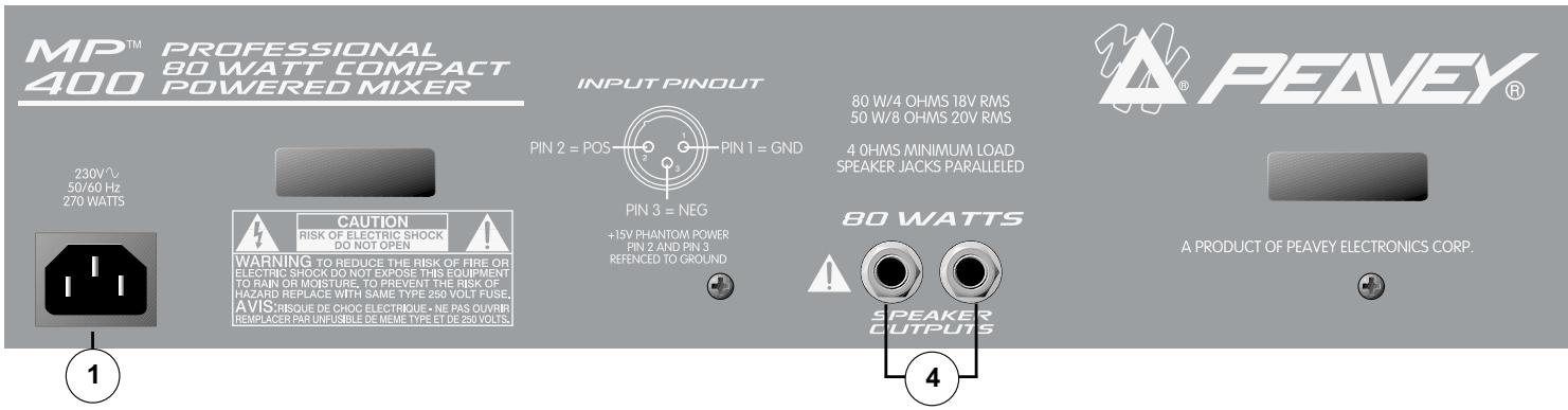 PEAVEY MP 400 - PANEL TRASERO - 1
