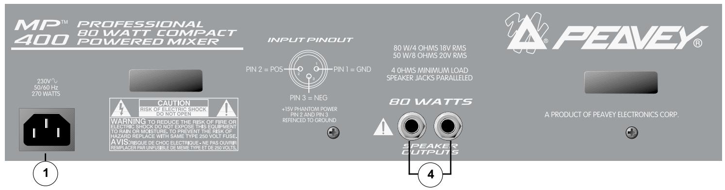 PEAVEY MP 400 - PANNEAU ARRIERE - 1