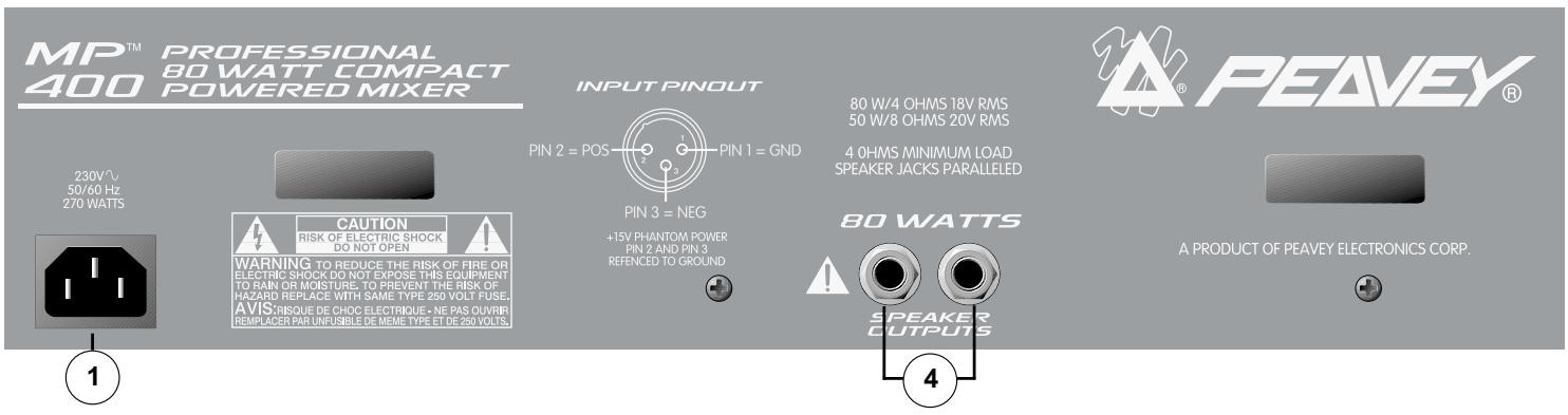 PEAVEY MP 400 - GERÄTERÜCKSEITE - 1