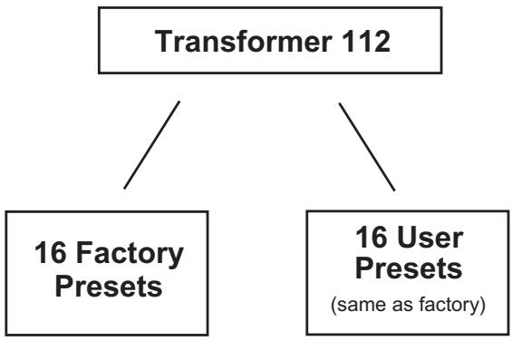 PEAVEY TRANSFORMER 212 - STRUCTURE DES BANKS ET PRESETS - 1