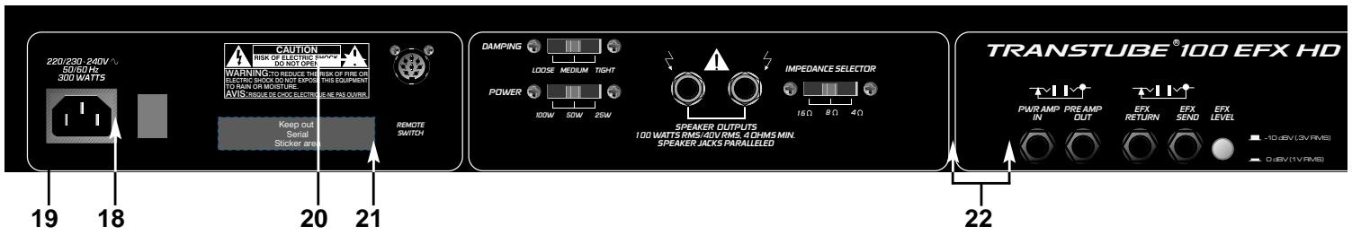 PEAVEY TRANSTUBE 100 EFX - PANNEAU ARRIERE - 1