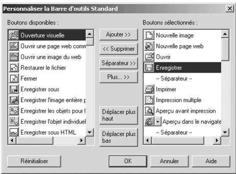 ULEAD PHOTOIMPACT XL - Pour personnaliser la barre d'outils Standard : - 1
