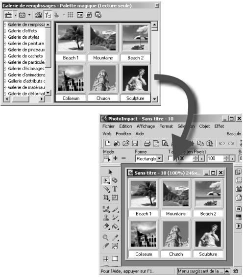 ULEAD PHOTOIMPACT XL - Pour capturer un objet sélectionné : - 1
