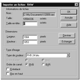 ULEAD PHOTOIMPACT XL - Pour importer des données RAW : - 1