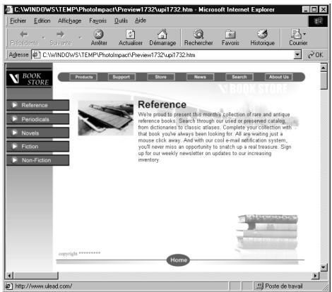 ULEAD PHOTOIMPACT XL - Pour créer une page web complète : - 3