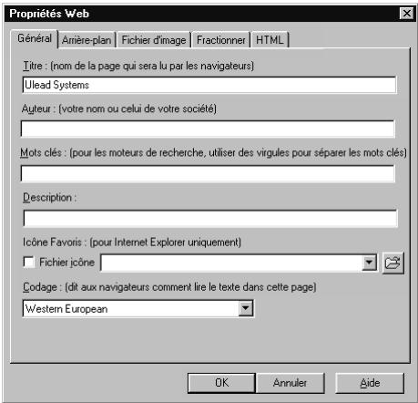 ULEAD PHOTOIMPACT XL - Onglet Arrière-plan - 1