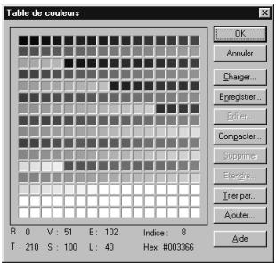 ULEAD PHOTOIMPACT XL - Pour éditer la Table des couleurs : - 4