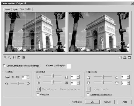 ULEAD PHOTOIMPACT XL - Pour utiliser l'effet Déformation d'objectif : - 1