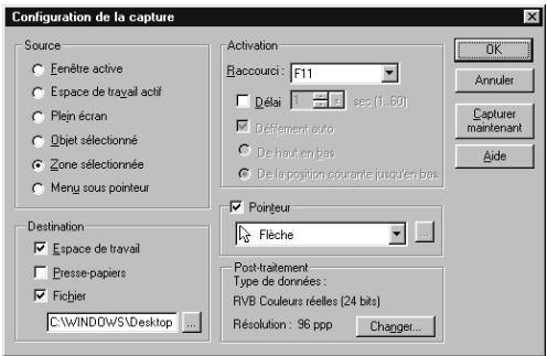 ULEAD PHOTOIMPACT XL - Pour capturer une zone sélectionnée : - 1