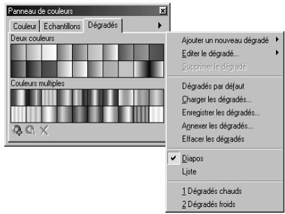 ULEAD PHOTOIMPACT XL - Onglet Dégradés - 1