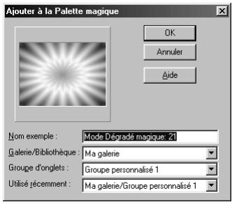 ULEAD PHOTOIMPACT XL - Pour modifier et ajouter un effet prédéfini de diapo à une Galerie : - 5
