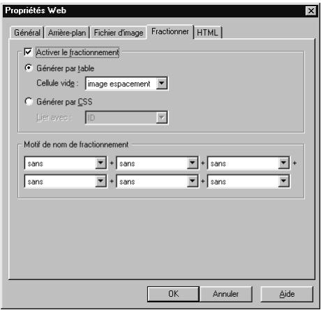 ULEAD PHOTOIMPACT XL - Onglet Fractionner - 2