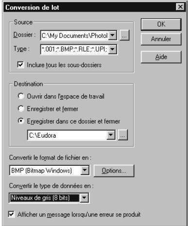 ULEAD PHOTOIMPACT XL - Pour convertir des fichiers par lot : - 1