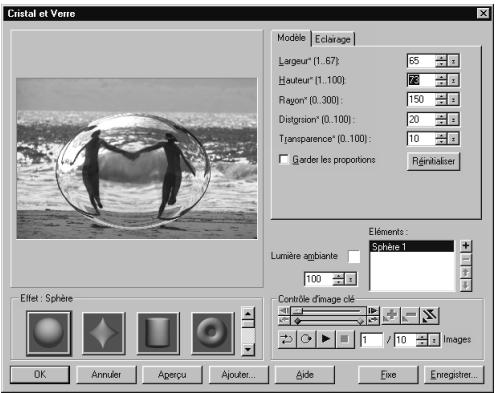 ULEAD PHOTOIMPACT XL - Pour utiliser l'effet Cristal et verre : - 1