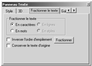 ULEAD PHOTOIMPACT XL - Fractionner le texte - 2