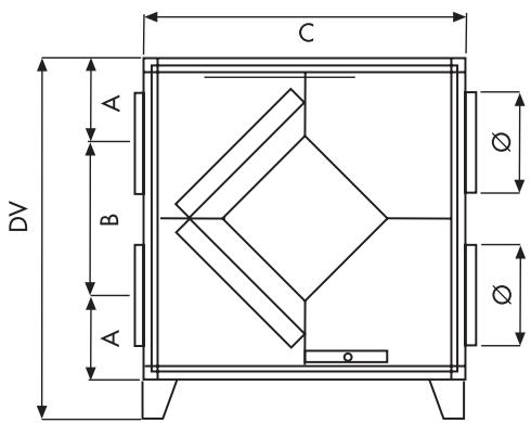 UNELVENT CADS RS - Dimensions (mm) - 1