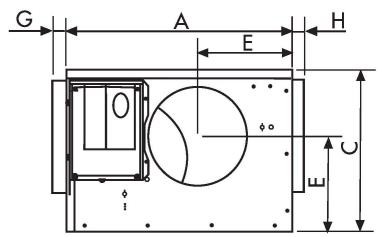 UNELVENT CAISSON EXTRACTION CACB-N ECOWATT - Dimensions (mm) - 2