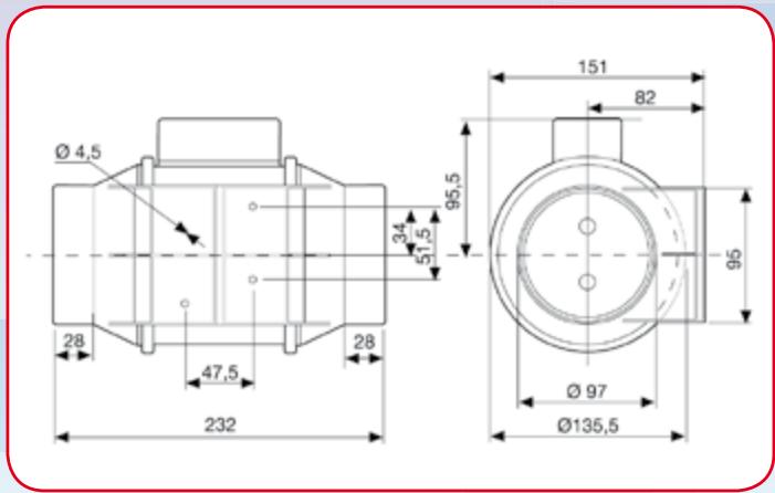 UNELVENT TD MIXVENT SILENT - Dimensions (mm.) - 1