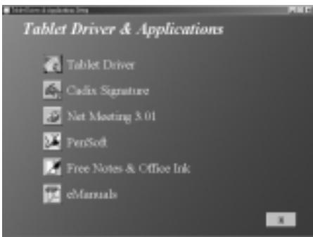 Tablet Driver & Applications Tablet Driver Cadix Signature Net Meeting 3.01 FanSoft Free Notes & Office Ink eManuals