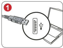 AIPTEK POCKET DV C600 - Allumer votre ordinateur et brancher une extrémité du câble USB sur l'ordinateur. - 1