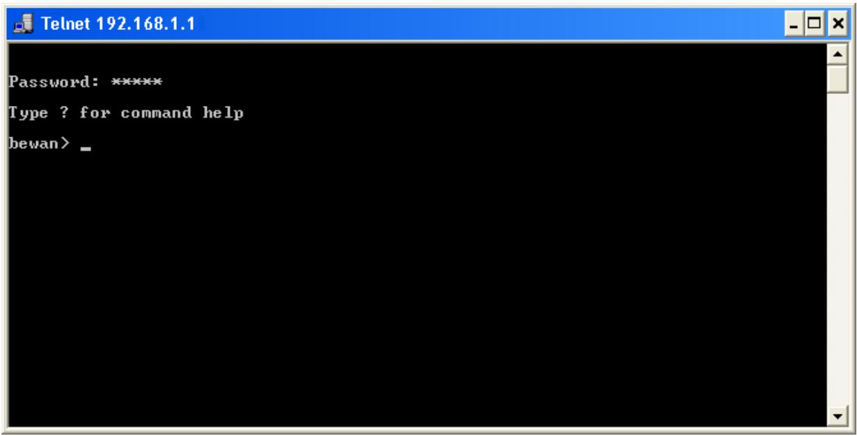 BEWAN VPN BOOSTER 32I - Ouvrir une session Telnet - 1