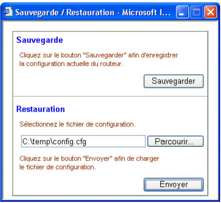 BEWAN VPN BOOSTER 32I - Restauration d'une configuration - 2