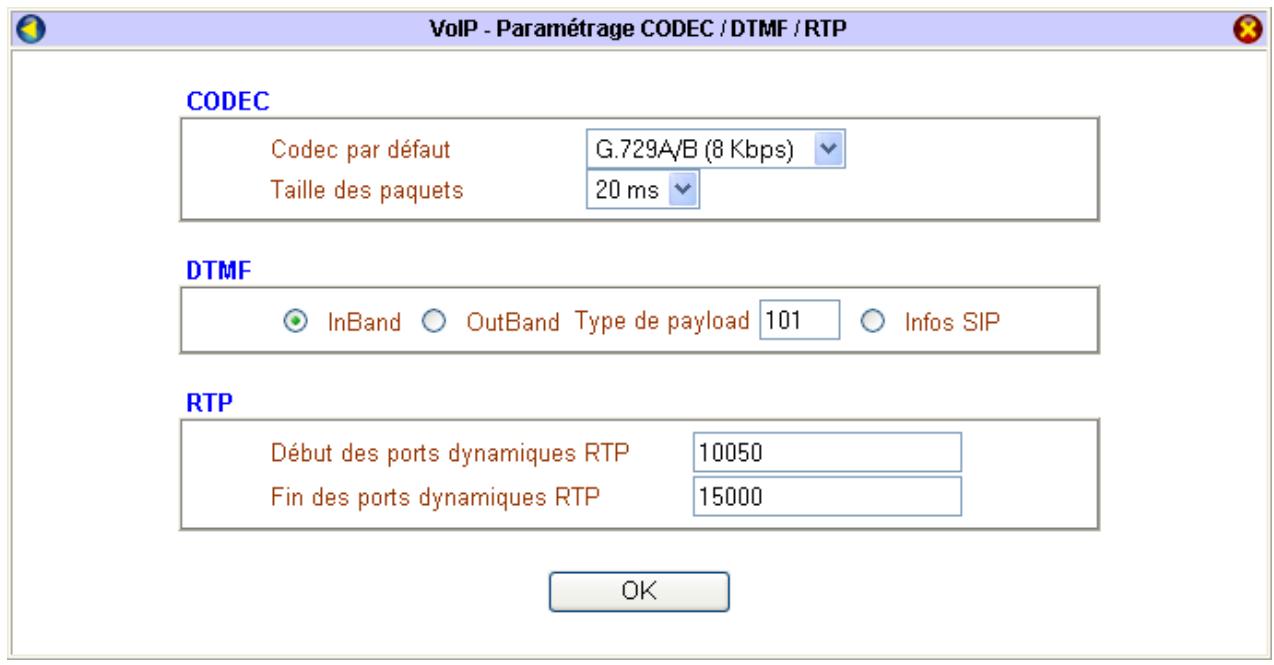 BEWAN VPN BOOSTER 32I - Etape 3 : Paramétrage CODEC / DTMF / RTP - 1